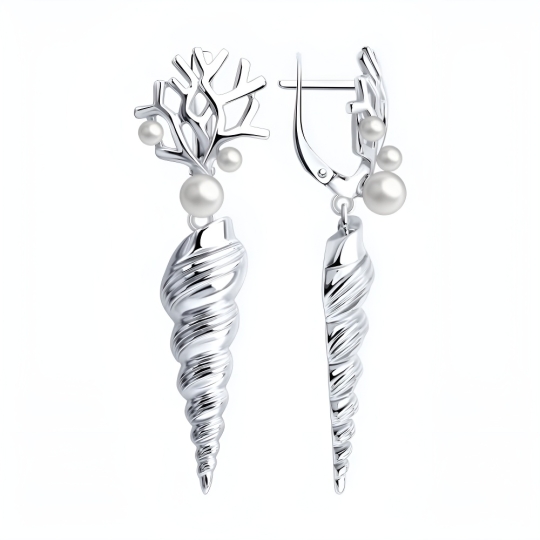 Серьги из серебра с горным хрусталем