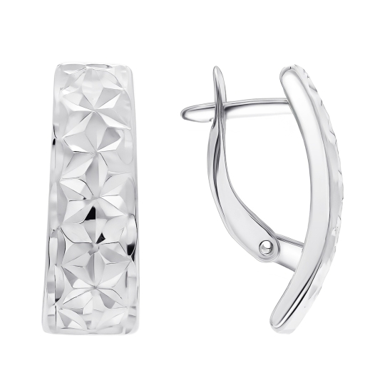 Серьги из серебра с фианитами 