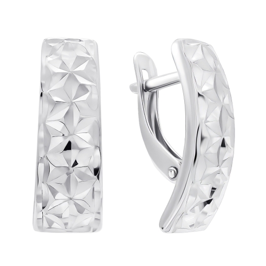 Серьги из серебра с фианитами 