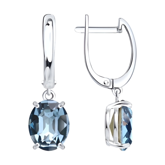 Серьги из серебра с фианитами