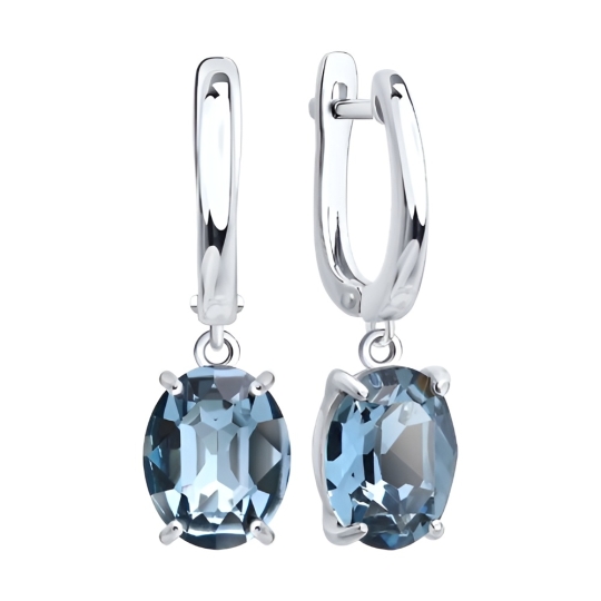 Серьги из серебра с фианитами