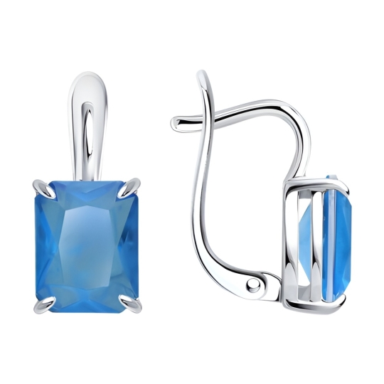 Серьги из серебра с фианитами