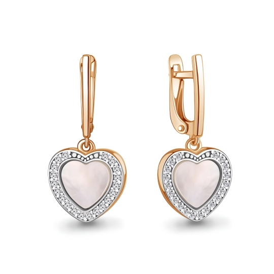 Серьги из серебра с фианитами