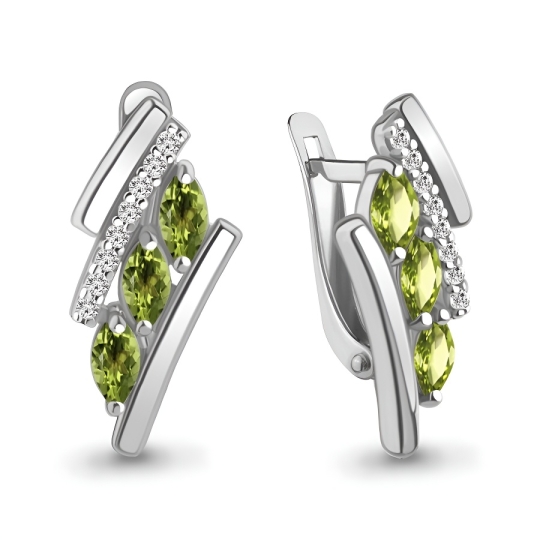 Серьги из серебра с фианитами