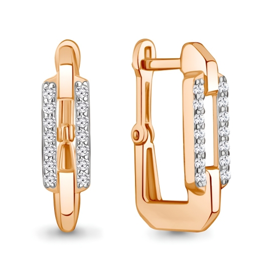 Серьги из серебра с фианитами