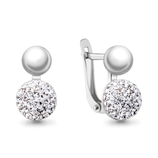 Серьги из серебра с фианитами