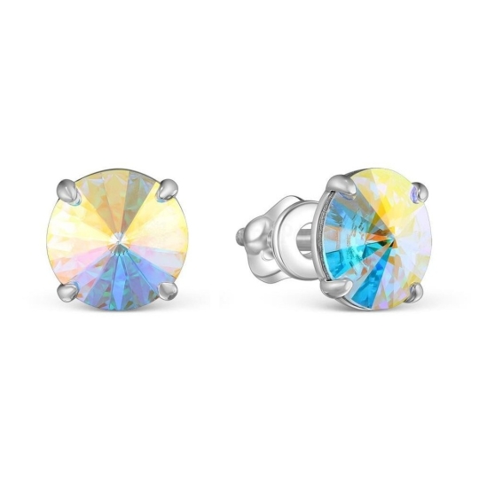 Серьги из серебра с фианитами