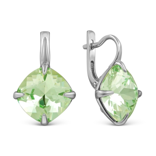 Серьги из серебра с ювелирными кристаллами