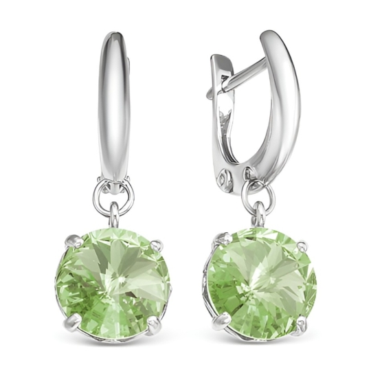 Серьги из серебра с фианитами