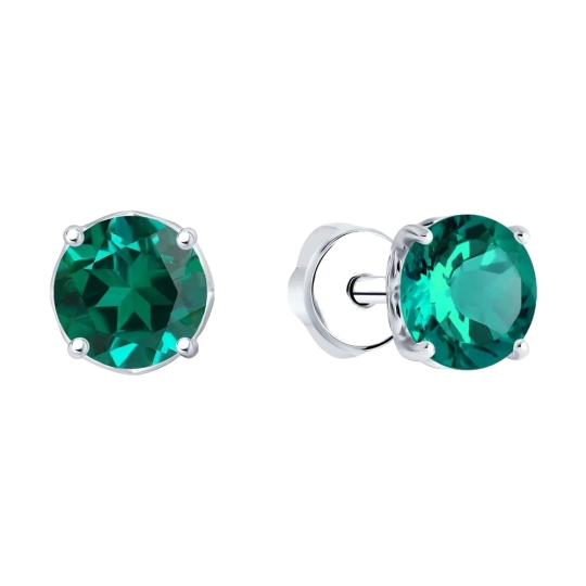 Серьги из серебра с ювелирными кристаллами