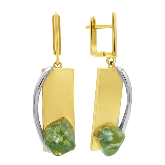 Серьги из серебра с фианитами