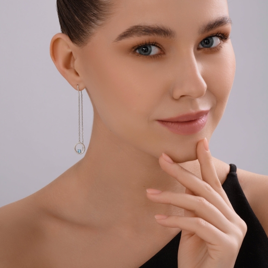 Серьги из серебра с эмалью