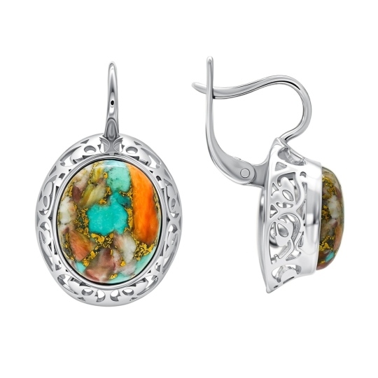 Серьги из серебра с ювелирными кристаллами