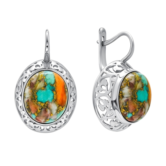 Серьги из серебра с ювелирными кристаллами