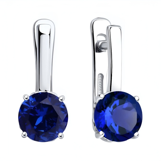 Серьги из серебра с горным хрусталем