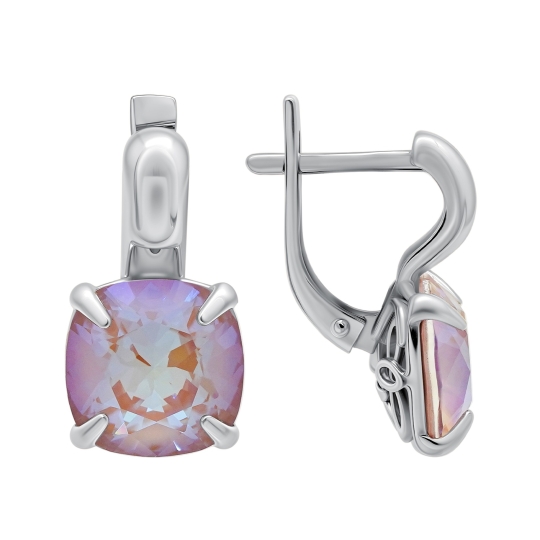 Серьги из серебра с фианитами