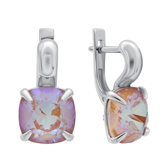 Серьги из серебра с фианитами