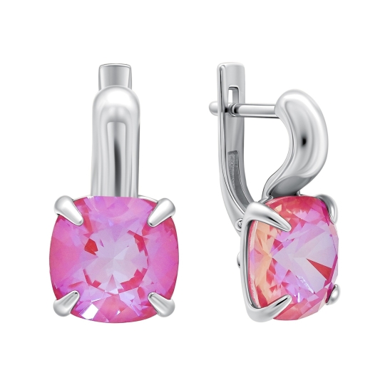 Серьги из серебра с ювелирными кристаллами