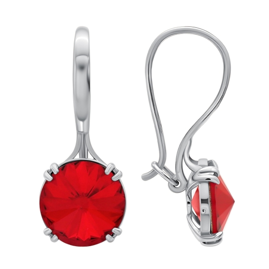 Серьги из серебра с топазами Swiss и фианитами