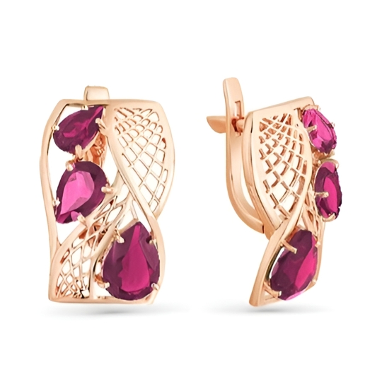 Серьги из золота с аметистами