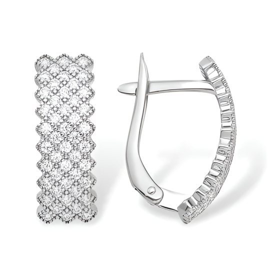 Серьги из серебра с фианитами