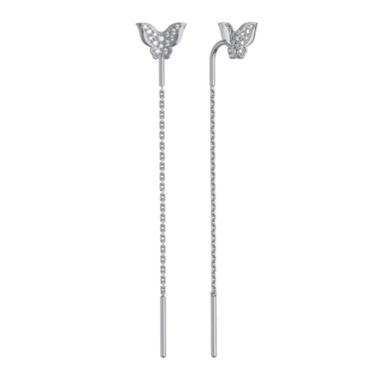Серьги из серебра с фианитами