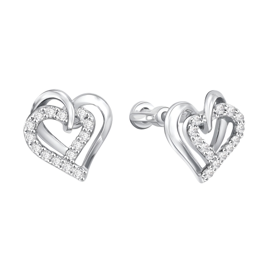 Серьги из серебра с фианитами