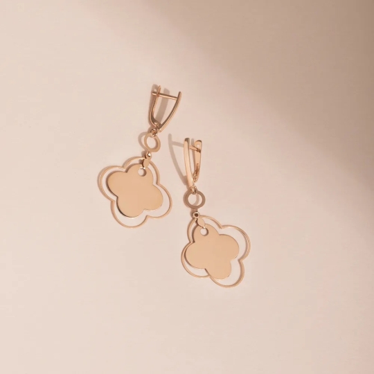 Серьги из золота с фианитами