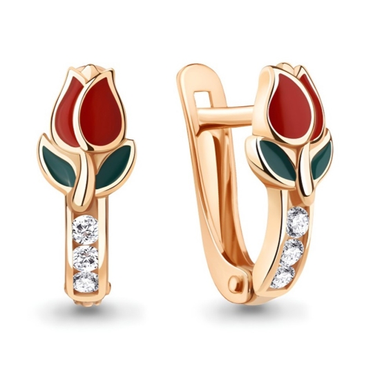 Серьги из серебра с бриллианитами
