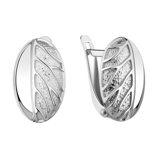 Серьги-конго из серебра с алмазной гранью