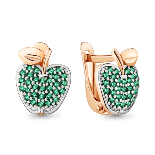 Серьги из серебра с фианитами