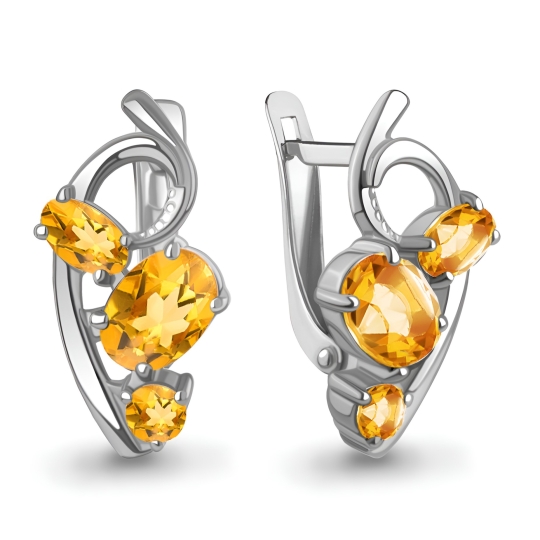 Серьги из серебра с раухтопазами