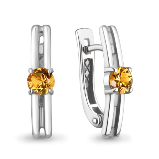 Серьги из серебра с хризолитами