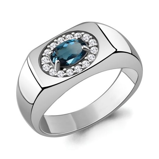 Кольцо из серебра с фианитами