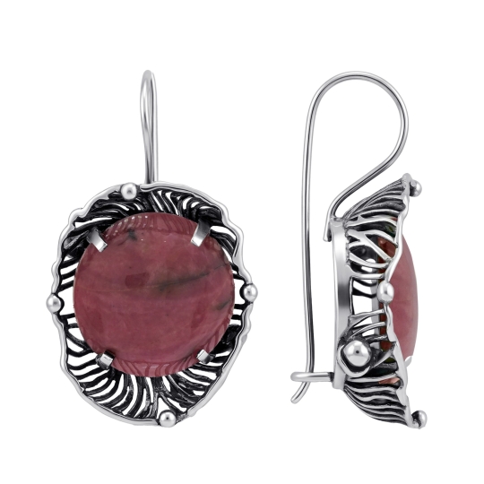 Серьги из серебра с агатами