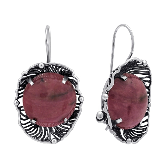 Серьги из серебра с агатами