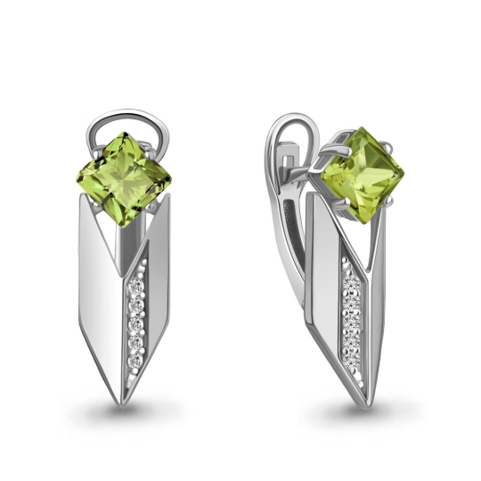 Серьги из серебра с аметистами и топазами