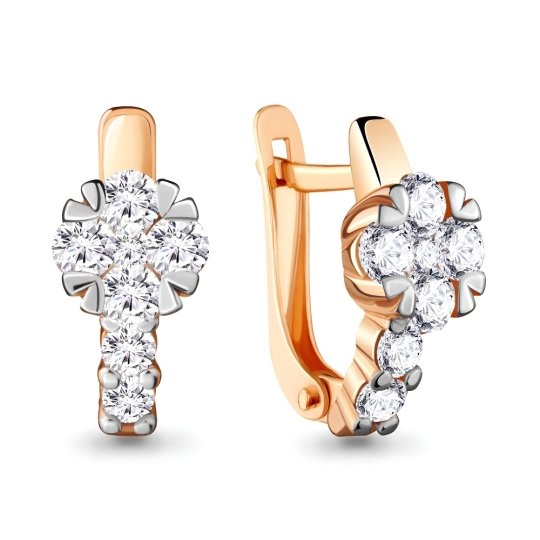 Серьги из серебра с фианитами