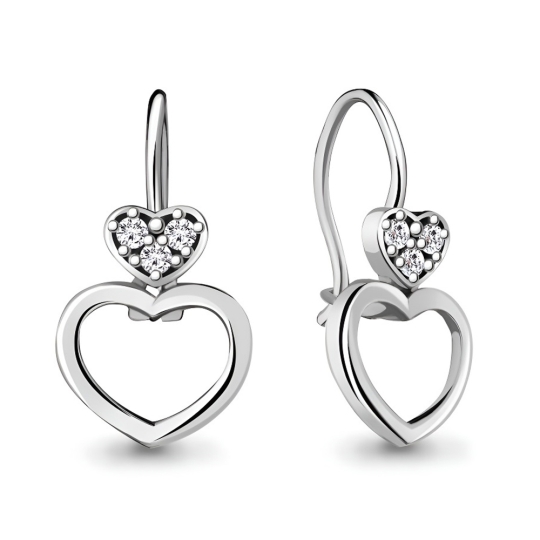 Серьги из серебра с агатами и фианитами