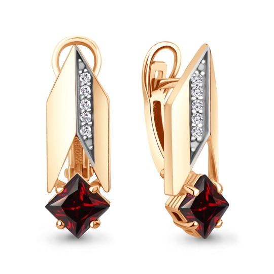 Серьги из серебра с фианитами