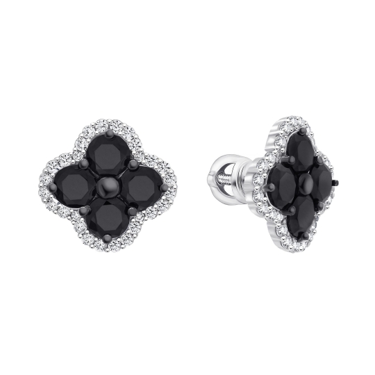 Серьги из серебра с фианитами