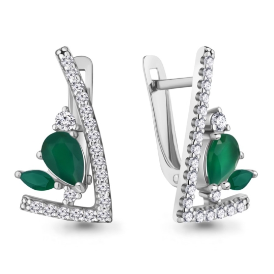 Серьги из серебра с цитринами