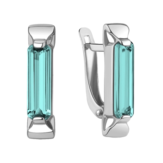 Серьги из серебра с фианитами