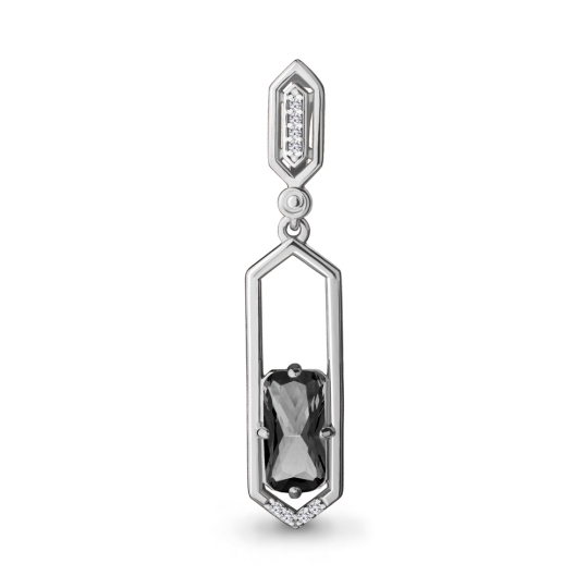 Серьги из серебра с ювелирными кристаллами и фианитами 