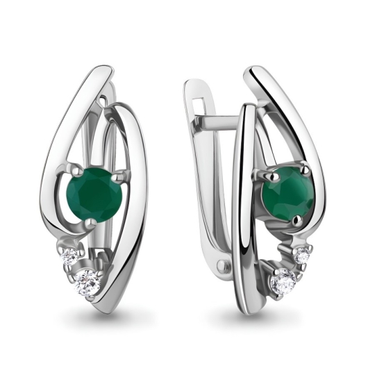 Серьги из серебра с эмалью