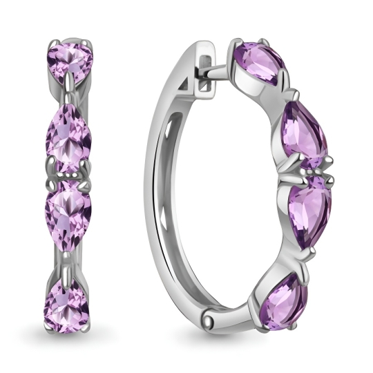 Серьги из серебра с агатами