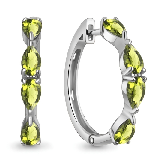 Серьги из серебра с агатами