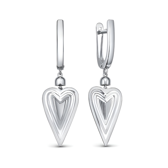 Серьги из серебра с фианитами