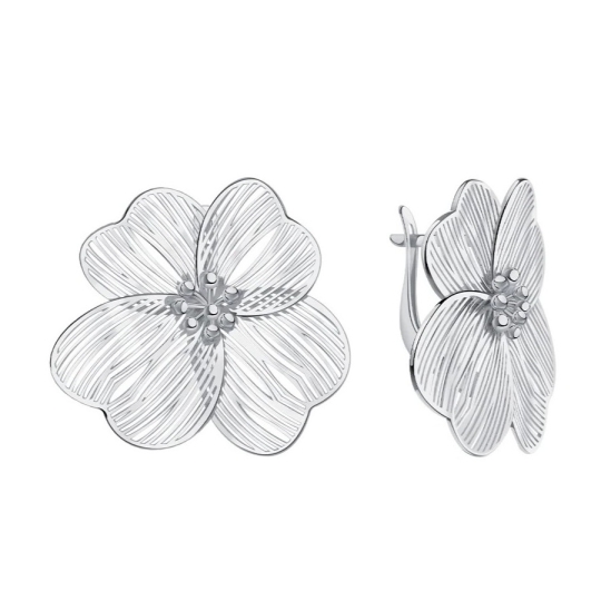 Серьги из серебра с фианитами