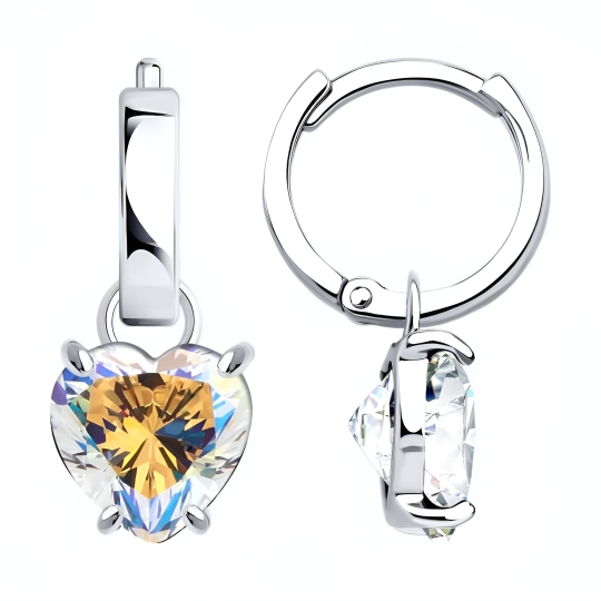 Серьги из серебра с фианитами